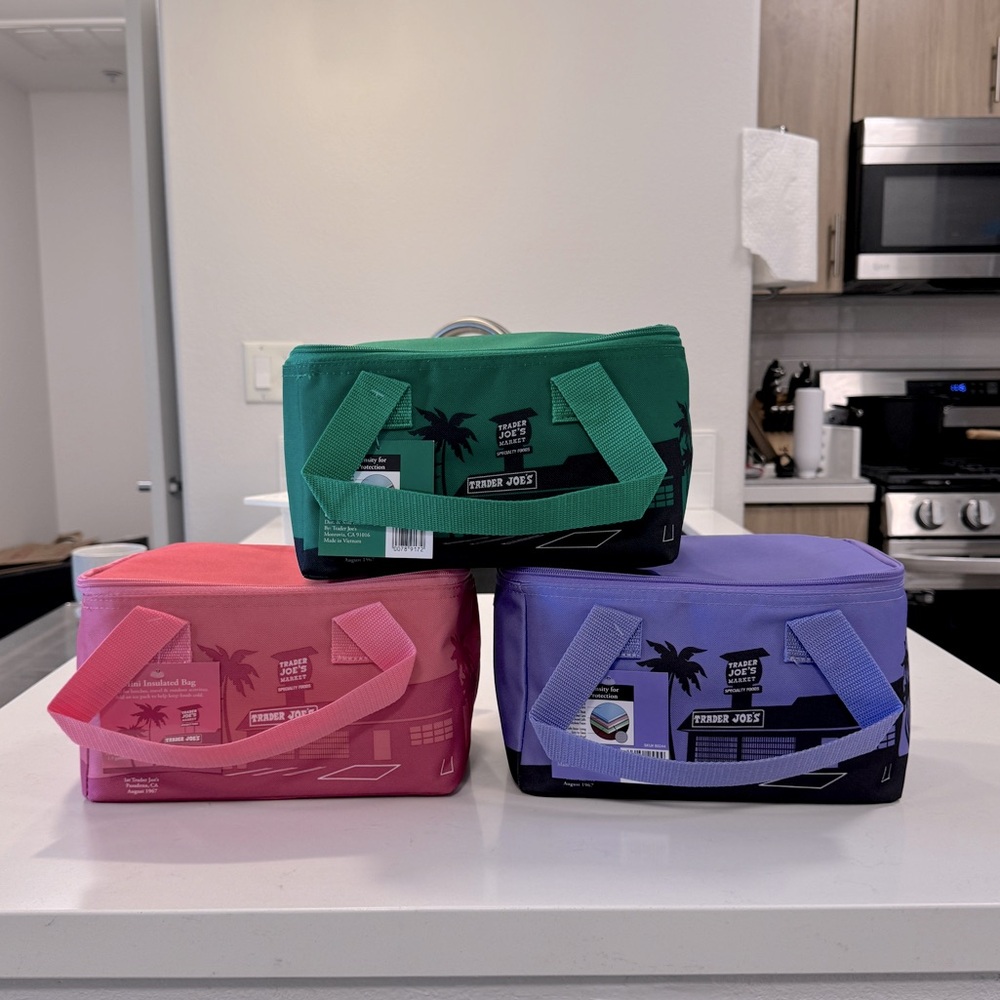 Trader Joe’s mini insulated bags/cooler. Fall and spring color.